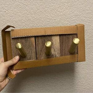 set of 3 brass hooks